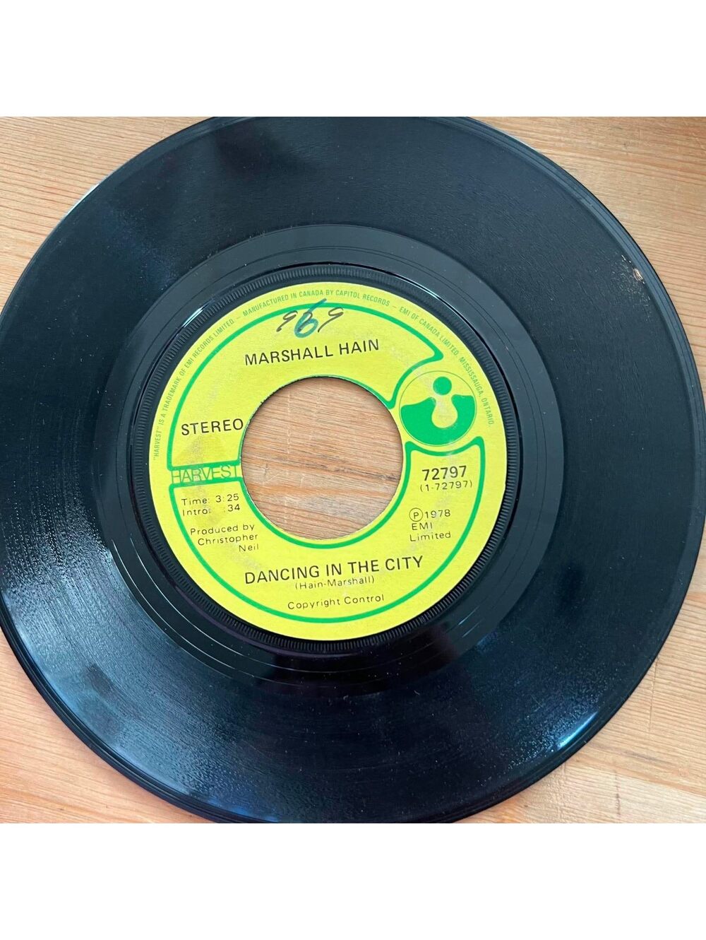 Marshall Hain - Dancing in the City/Take my Number 45rpm VG+ R08